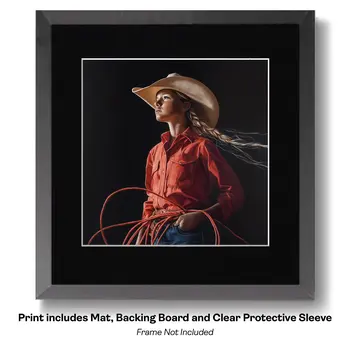 Cowboy in Shades of Brown - Cowboy Western Art Prints 8"x10" Artwork
