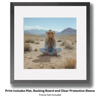 Female Western American Dream - Cowgirl Western Art Prints 8"x8" Artwork for 12"x12" Frame