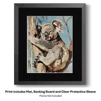 Koala Bear Studio Portrait - Animal Kingdom Wall Art Prints, from Cute to Majestic – 8″x10″ Artwork for 11″x14″ Frame