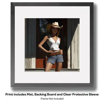 Female Western American Dream - Cowgirl Western Art Prints 8"x8" Artwork for 12"x12" Frame