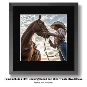 Cowboy in Shades of Brown - Cowboy Western Art Prints 8"x10" Artwork