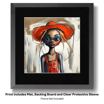 Female Western American Dream - Cowgirl Western Art Prints 8"x8" Artwork for 12"x12" Frame