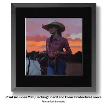 Cowboy in Shades of Brown - Cowboy Western Art Prints 8"x10" Artwork