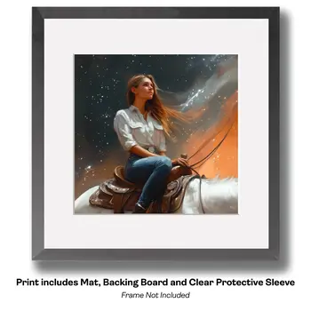 Cowgirl Country Star - Cowgirl Western Art Prints  8"x8" Artwork for 12"x12"  Frame