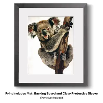 Climbing Koala Bear - Animal Kingdom Wall Art Prints, from Cute to Majestic – 8″x10″ Artwork for 11″x14″ Frame