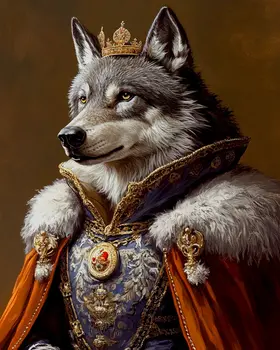 Wolf King - Animal Elite Wall Art Prints – 8″x10″ Artwork for 11″x14″ Frame