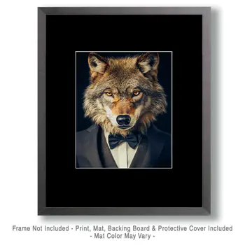 Wolf Head Shot - Animal Elite Wall Art Prints – 8″x10″ Artwork for 11″x14″ Frame