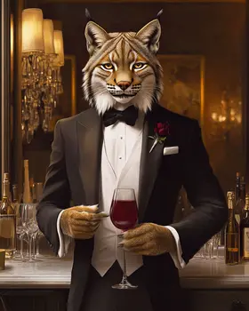 Evening Lynx - Animal Elite Wall Art Prints – 8″x10″ Artwork for 11″x14″ Frame
