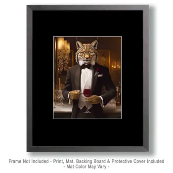 Evening Lynx - Animal Elite Wall Art Prints – 8″x10″ Artwork for 11″x14″ Frame
