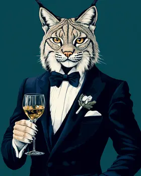 Executive Lynx - Animal Elite Wall Art Prints – 8″x10″ Artwork for 11″x14″ Frame