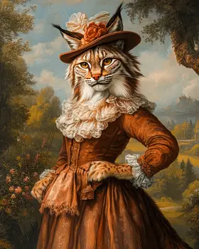 Madam Lynx - Animal Elite Wall Art Prints – 8″x10″ Artwork for 11″x14″ Frame