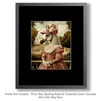 Lady Horse - Animal Elite Wall Art Prints – 8″x10″ Artwork for 11″x14″ Frame