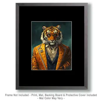 Hollywood Tiger - Animal Elite Wall Art Prints – 8″x10″ Artwork for 11″x14″ Frame