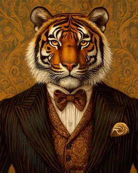 Executive Tiger - Animal Elite Wall Art Prints – 8″x10″ Artwork for 11″x14″ Frame