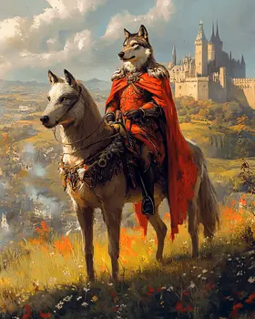 Sir Wolf - Animal Elite Wall Art Prints – 8″x10″ Artwork for 11″x14″ Frame
