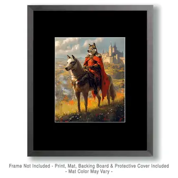 Sir Wolf - Animal Elite Wall Art Prints – 8″x10″ Artwork for 11″x14″ Frame
