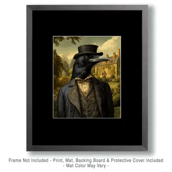 Duke Raven - Animal Elite Wall Art Prints – 8″x10″ Artwork for 11″x14″ Frame