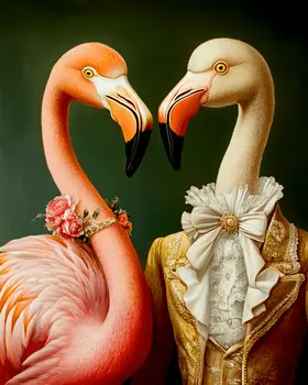 Flamingo Friends - Animal Elite Wall Art Prints – 8″x10″ Artwork for 11″x14″ Frame