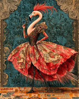 Flamenco Flamingo - Animal Elite Wall Art Prints – 8″x10″ Artwork for 11″x14″ Frame