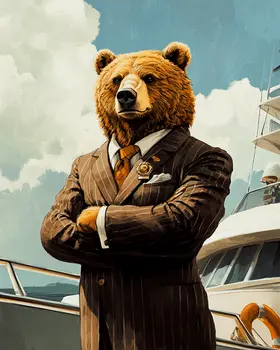 Boss Bear - Animal Elite Wall Art Prints – 8″x10″ Artwork for 11″x14″ Frame