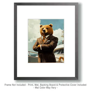 Boss Bear - Animal Elite Wall Art Prints – 8″x10″ Artwork for 11″x14″ Frame