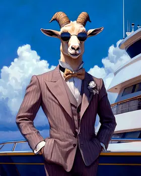 Reginald Ram - Animal Elite Wall Art Prints – 8″x10″ Artwork for 11″x14″ Frame