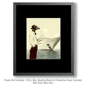 Horsehead Yachtsman - Animal Elite Wall Art Prints – 8″x10″ Artwork for 11″x14″ Frame