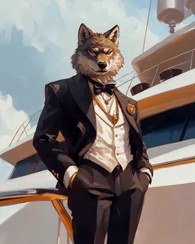Wolf Entrepreneur - Animal Elite Wall Art Prints – 8″x10″ Artwork for 11″x14″ Frame