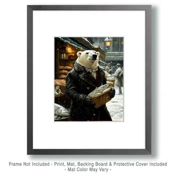 Polar Bear Heading Home - Animal Elite Wall Art Prints – 8″x10″ Artwork for 11″x14″ Frame
