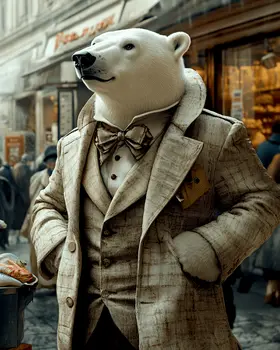 Mister Polar Bear - Animal Elite Wall Art Prints – 8″x10″ Artwork for 11″x14″ Frame