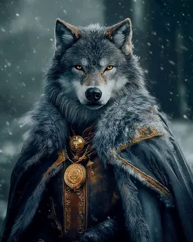 Wolf Chieftain - Animal Elite Wall Art Prints – 8″x10″ Artwork for 11″x14″ Frame