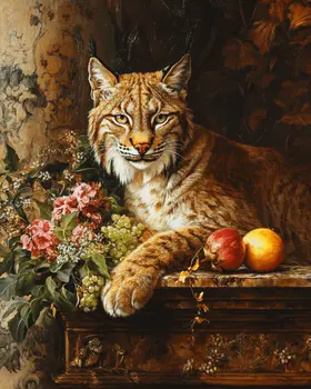 Resting Lynx - Animal Still Life Wall Art Prints – 8″x10″ Artwork for 11″x14″ Frame