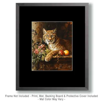 Resting Lynx - Animal Still Life Wall Art Prints – 8″x10″ Artwork for 11″x14″ Frame