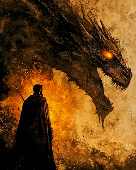 Dragon Lord - Dragon Wall Art Prints – 8″x10″ Artwork for 11″x14″ Frame