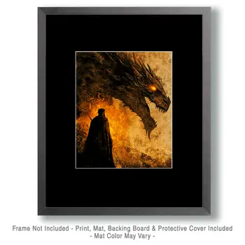 Dragon Lord - Dragon Wall Art Prints – 8″x10″ Artwork for 11″x14″ Frame
