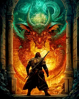 Facing Draco - Dragon Wall Art Prints – 8″x10″ Artwork for 11″x14″ Frame