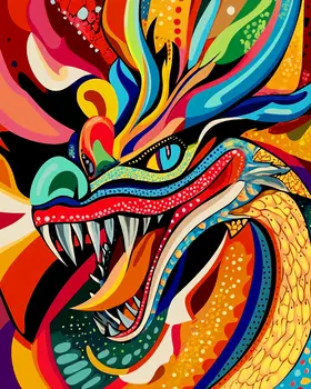 Pop Art Draco - Dragon Wall Art Prints – 8″x10″ Artwork for 11″x14″ Frame