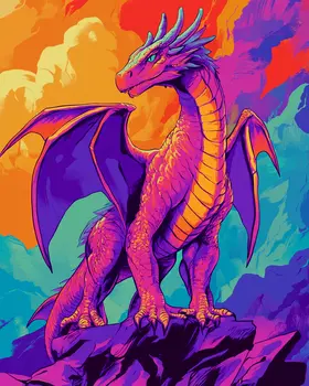 Pop Art Draco - Dragon Wall Art Prints – 8″x10″ Artwork for 11″x14″ Frame