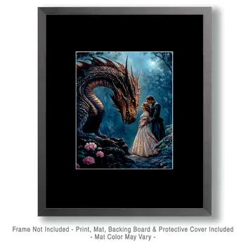 Draco Wedding - Dragon Wall Art Prints – 8″x10″ Artwork for 11″x14″ Frame