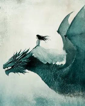 Princess Draco Ride - Dragon Wall Art Prints – 8″x10″ Artwork for 11″x14″ Frame