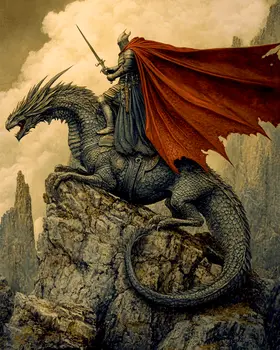 Knight Draco - Dragon Wall Art Prints – 8″x10″ Artwork for 11″x14″ Frame