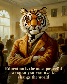 Education is the most powerful weapon which you can use to change the world - Teacher & Education Art Prints - 8"x10" Artwork for 11"x14" Frame