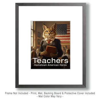 Teachers - Hometown American Heros - Teacher & Education Art Prints - 8"x10" Artwork for 11"x14" Frame