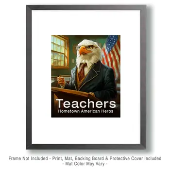 Teachers - Hometown American Heros #2 - Teacher & Education Art Prints - 8"x10" Artwork for 11"x14" Frame