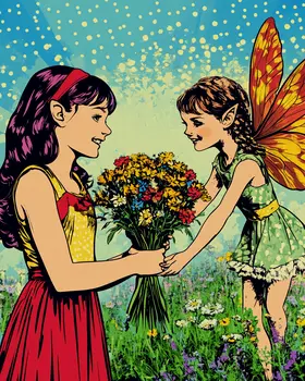 A Little Love From Above - Fairies Wall Art Prints – 8″x10″ Artwork for 11″x14″ Frame