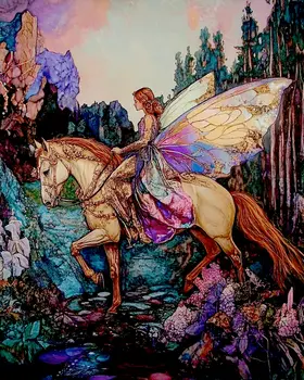 A Fine Morning Ride - Fairies Wall Art Prints – 8″x10″ Artwork for 11″x14″ Frame