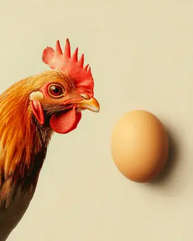 Chicken and The Egg - Chicken Art Prints - 8"x10" Artwork for 11"x14" Frame