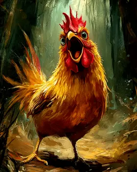 Just Wait a Clucking Minute! - Chicken Art Prints - 8"x10" Artwork for 11"x14" Frame