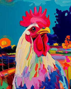 Marcy's Morning - Chicken Art Prints - 8"x10" Artwork for 11"x14" Frame