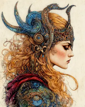 Fabulous Freya - Freya the Norse Goddess Wall Art Prints – 8″x10″ Artwork for 11″x14″ Frame